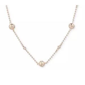 Ralph Lauren Beaded Station Necklace Style Chic Fashion Gold Tone Crystal NEW